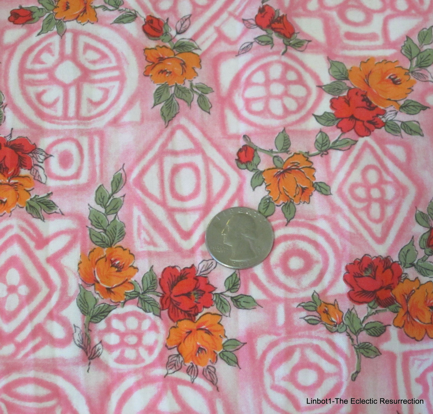 Vintage 1950s Cotton Novelty Print Fabric 2.5 yards by linbot1