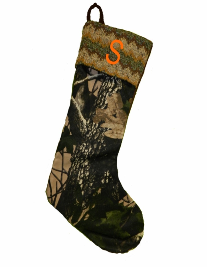 personalized camo christmas stocking with single initial personalized camo christmas stocking with single initial