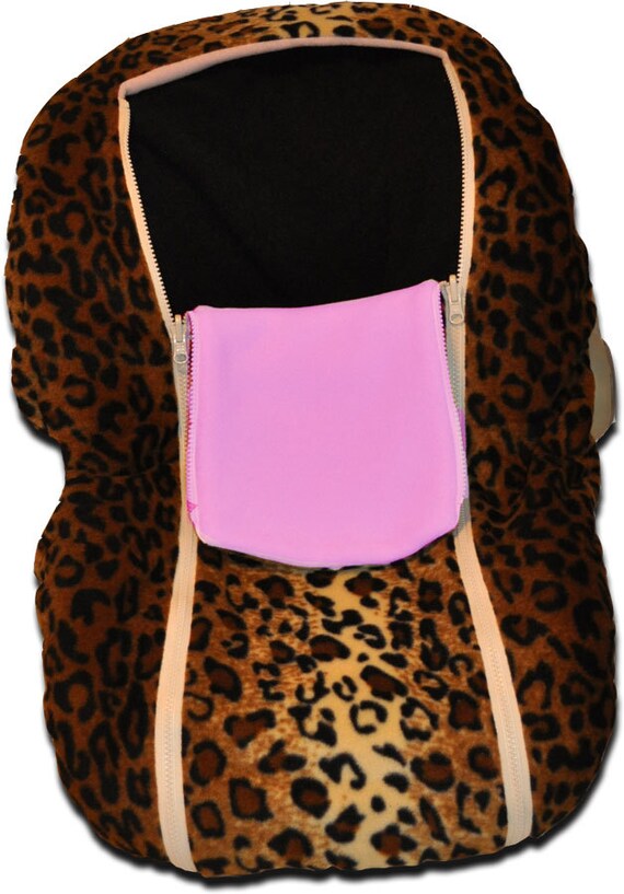 Leopard NUZZLER Infant Car Seat Cover Warm by BabyPolarGear Leopard NUZZLER Infant Car Seat Cover Warm by BabyPolarGear