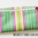 Cash envelope system budget wallet with 6 tabbed dividers | turquoise, pink, green stripes designer laminated cotton fabric