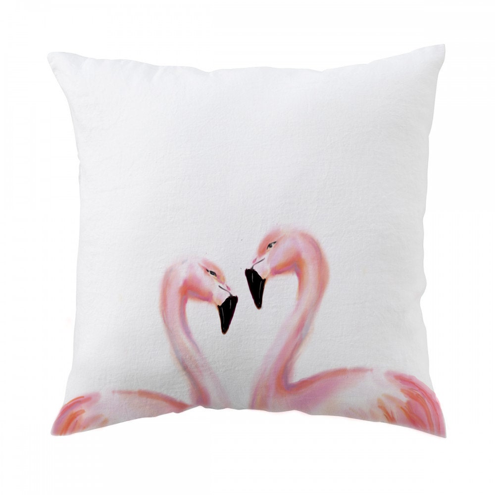 Flamingo Pillow 18x18 inch Watercolor flamingo Bird Pillow