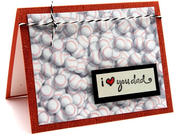 Fathers Day Cards Baseball Sports Themed I Love You Dad