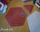 Rubber quilt stamp set  'Hexa-Log-Cabin' + triangle