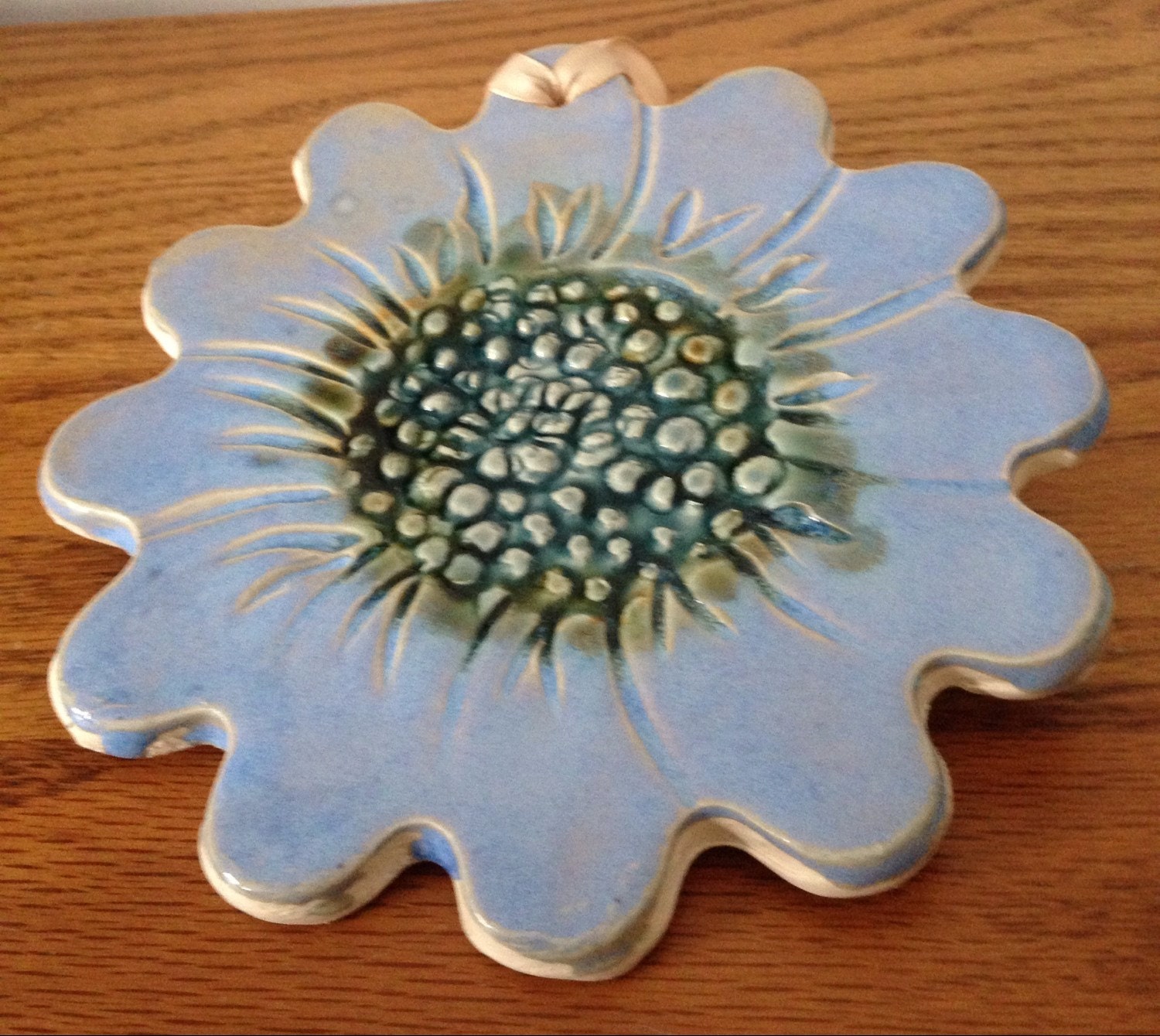 Flower Trivet by BrickyardCovePottery on Etsy
