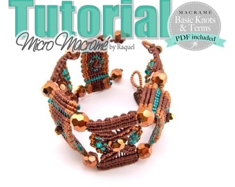 Micro Macrame TUTORIAL "Brown Steps" Bracelet