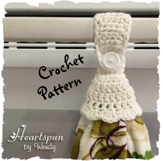 for topper crochet towel kitchen pattern Bath Kitchen CROCHET Towel Ring ruffle for Topper PATTERN or with