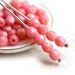 4mm pink beads - Carnation Pink - czech glass, round spacers, faceted, fire polished - 50Pc - 1645