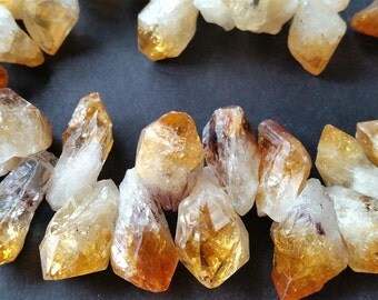 Special Offer 50% Off --- Natural Citrine Stone Beads / Natural Yellow / Transparent Color / Free Forms (t.au)(10-30-04)(20-30)
