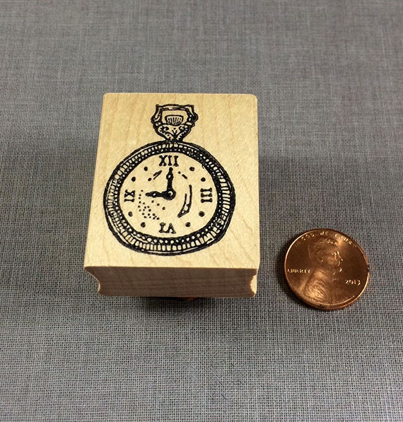 Pocket Watch Rubber Stamp