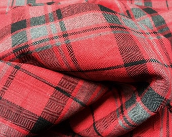 Popular items for red plaid fabric on Etsy