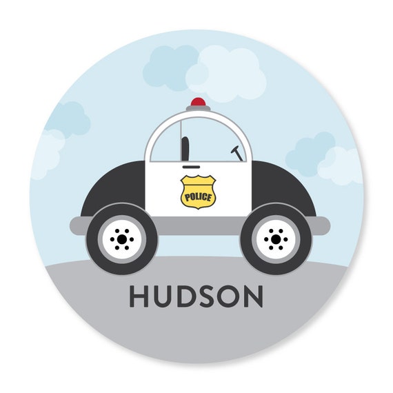 Personalized Plate for Kids - Police Car Personalized Plate - Kids Dinnerware - Add Bowl Option Il_570xn
