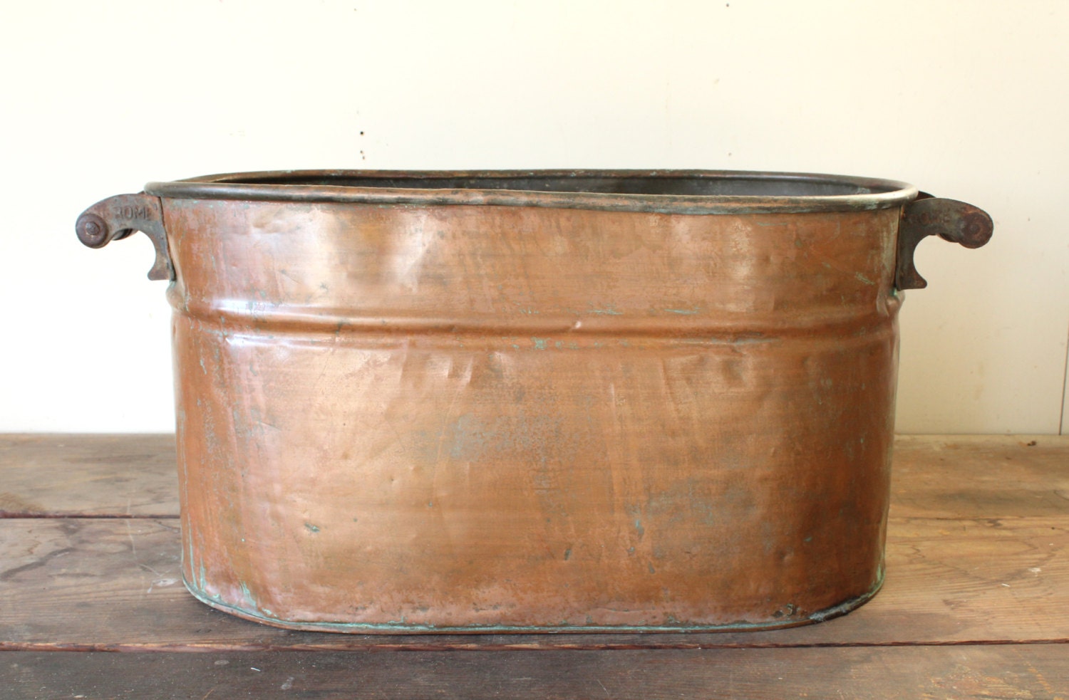 Antique Copper Boiler Wash Tub Industrial by forgottenPLUM on Etsy