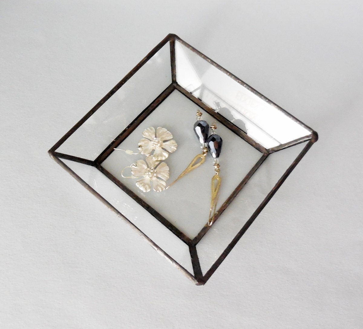 Glass Jewelry Tray For Your Treasured Keepsakes Or Jewelry.