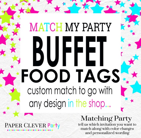 Event buffet food labels for birthday, baby shower, wedding, bridal shower printable NO.510 Il_570xn