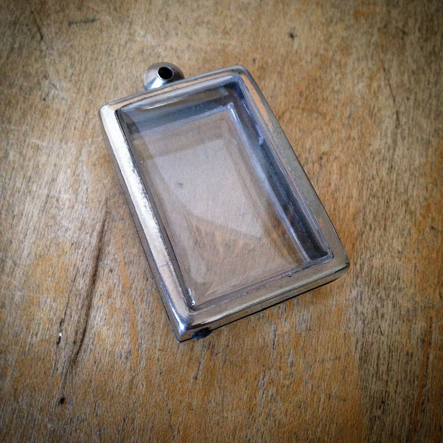 SILVER Large Shadow Box Pendant Rectangle by ingredientsforlovely