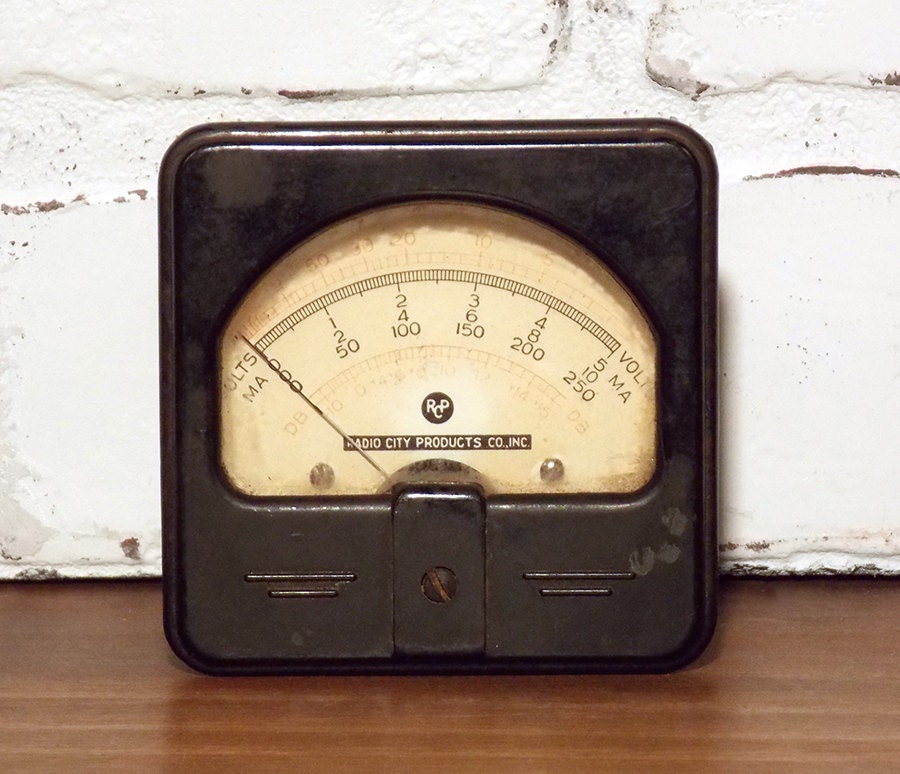 Vintage Volts Meter Gauge RCP Radio City Products Co.