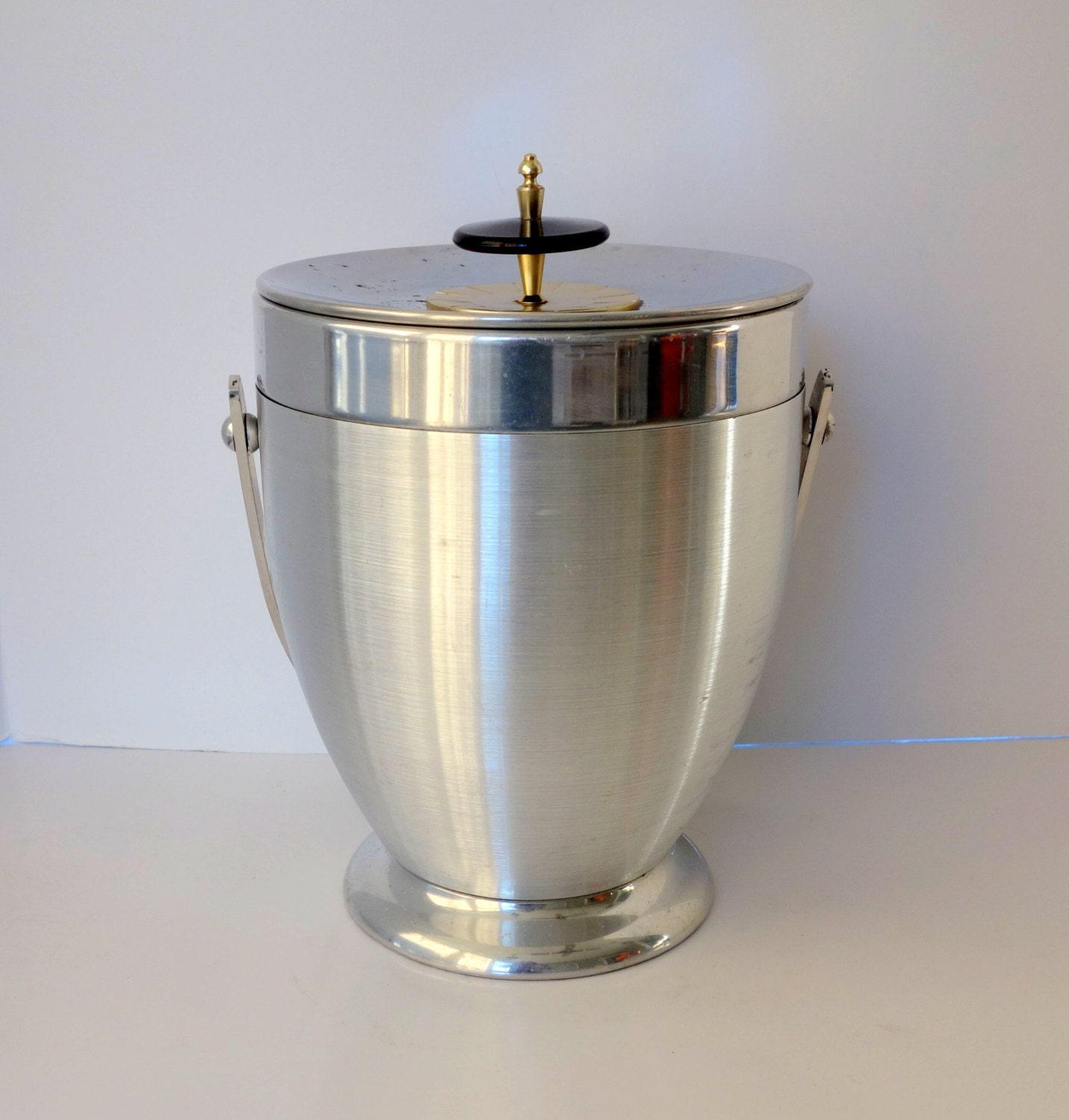 Atomic Aluminum Ice Bucket Kromex Vintage Barware by BeeHavenHome