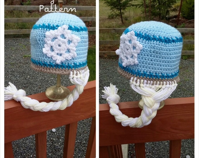 PATTERN: Snowflake princess Crochet hat -PATTERN 2 Sizes