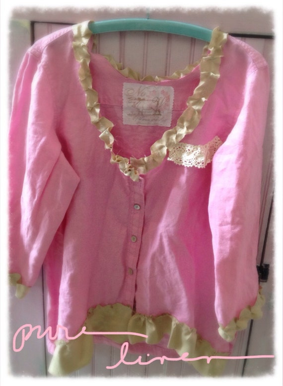 sale pink linen tunic top shabby chic magnolia pearl lagenlook sale pink linen tunic top shabby chic magnolia pearl lagenlook
