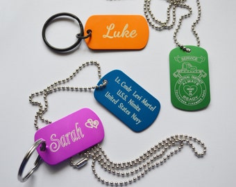 Engraved Dog Tag, personalized dog tag, Necklace, dog tags, military, custom, stocking stuffer, groomsman, best man, girlfriend, boyfriend