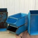 Blue Industrial Stack Bins - Industrial Storage Shelving Vintage