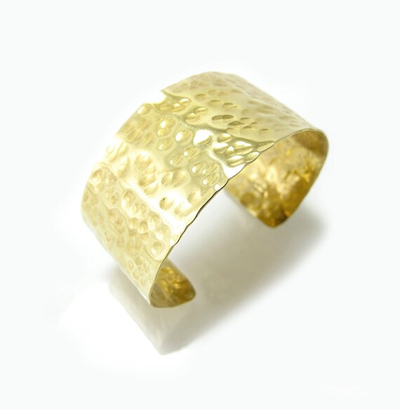 Wide Gold Cuff Bracelet - Open Bracelet Cuff - Simple Brass Cuff ...