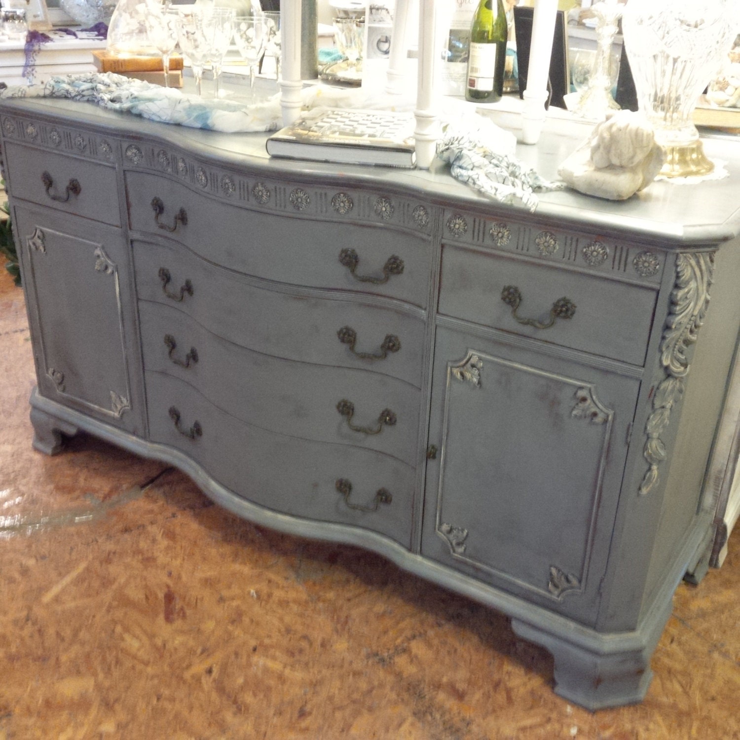 Shabby Chic Painted Buffet/Server/Media Console – Haute Juice