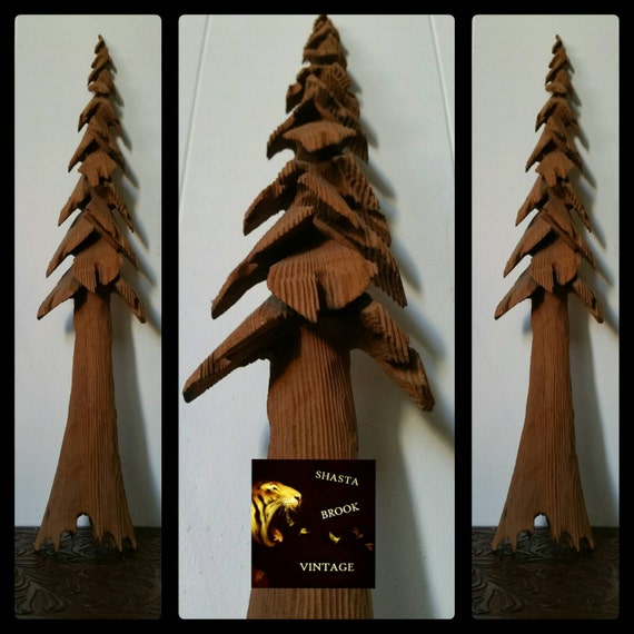 Vintage geschnitzt holz baum wand hängen von shastabrookvintage