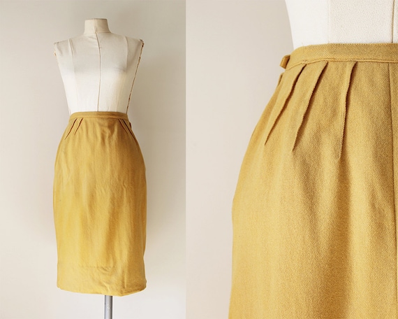 1940s Vintage Pencil Skirt // 40s Vintage Wool Skirt