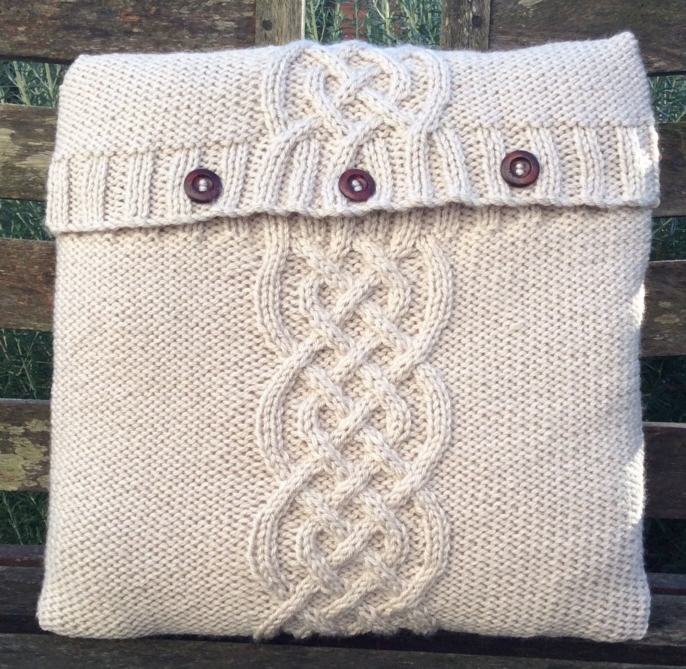SALE PRICE Hand knitted cushion cover