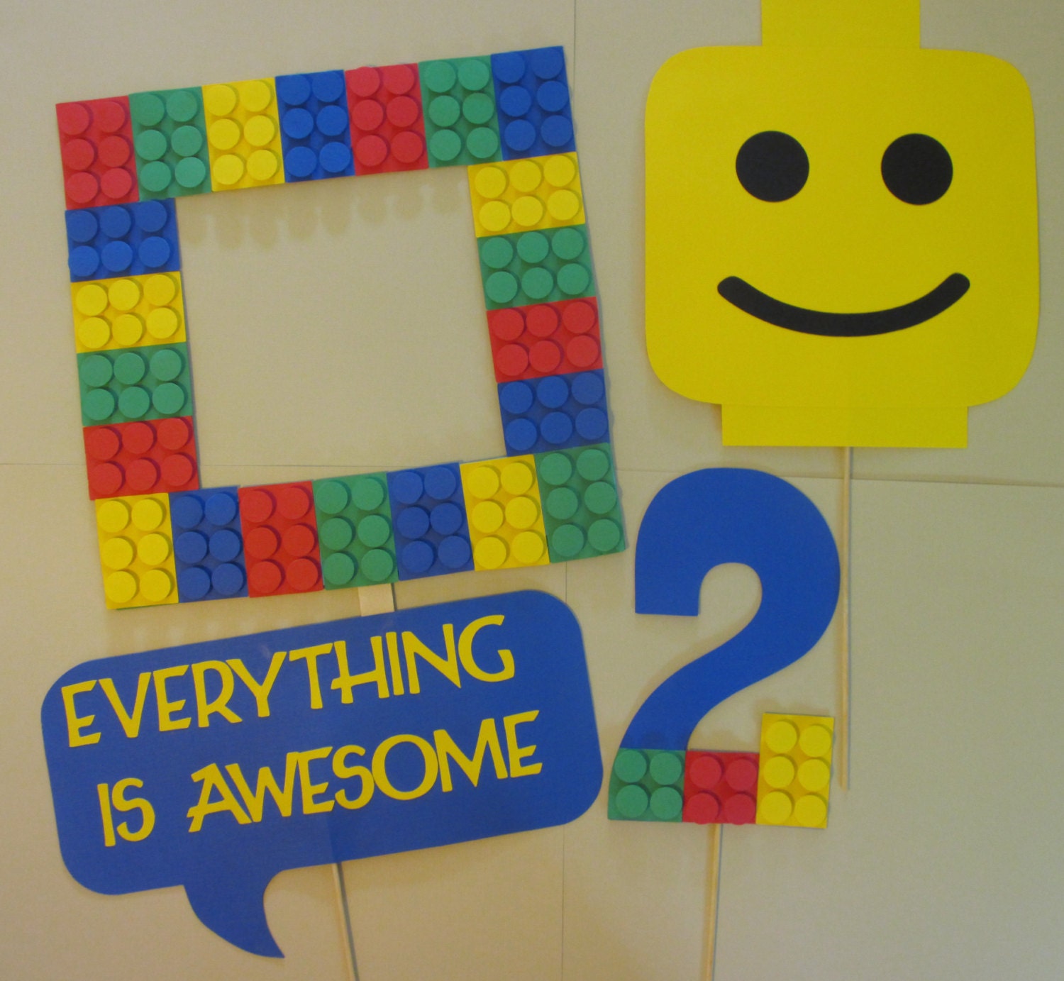 Lego inspired Photo props lego party photo props photo booth