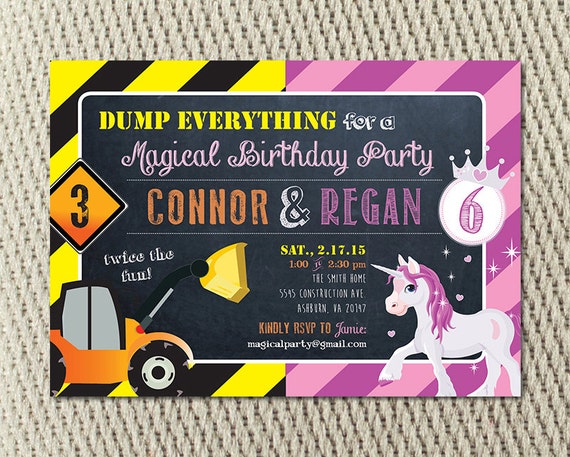 Boy And Girl Joint Birthday Invitations 9