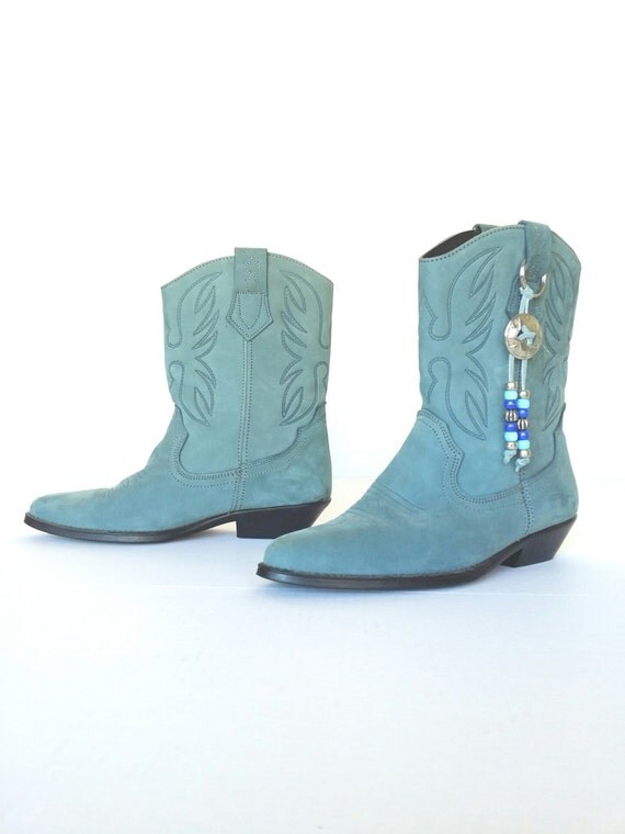 womens western boots blue