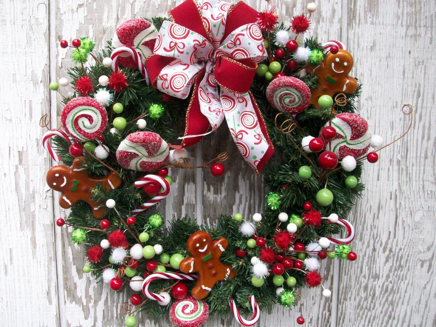 Christmas Wreath Holiday Wreath Gingerbread Men Wreath