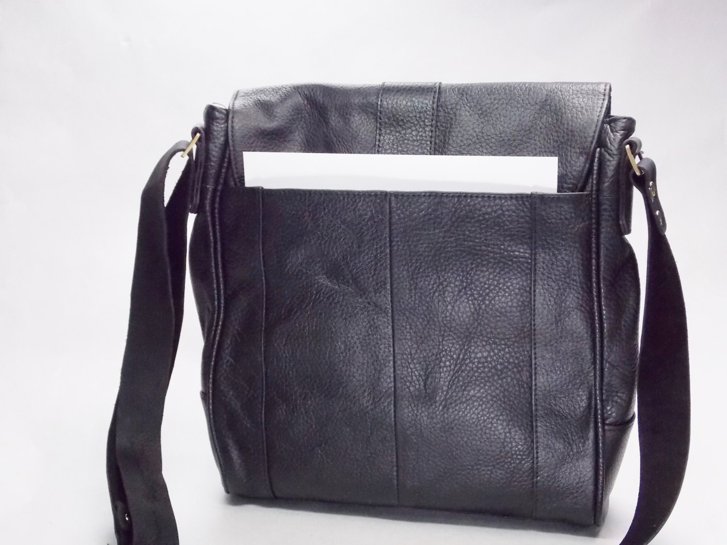 Dragon Messenger Bag Black Leather Large Purse Handbag Bag