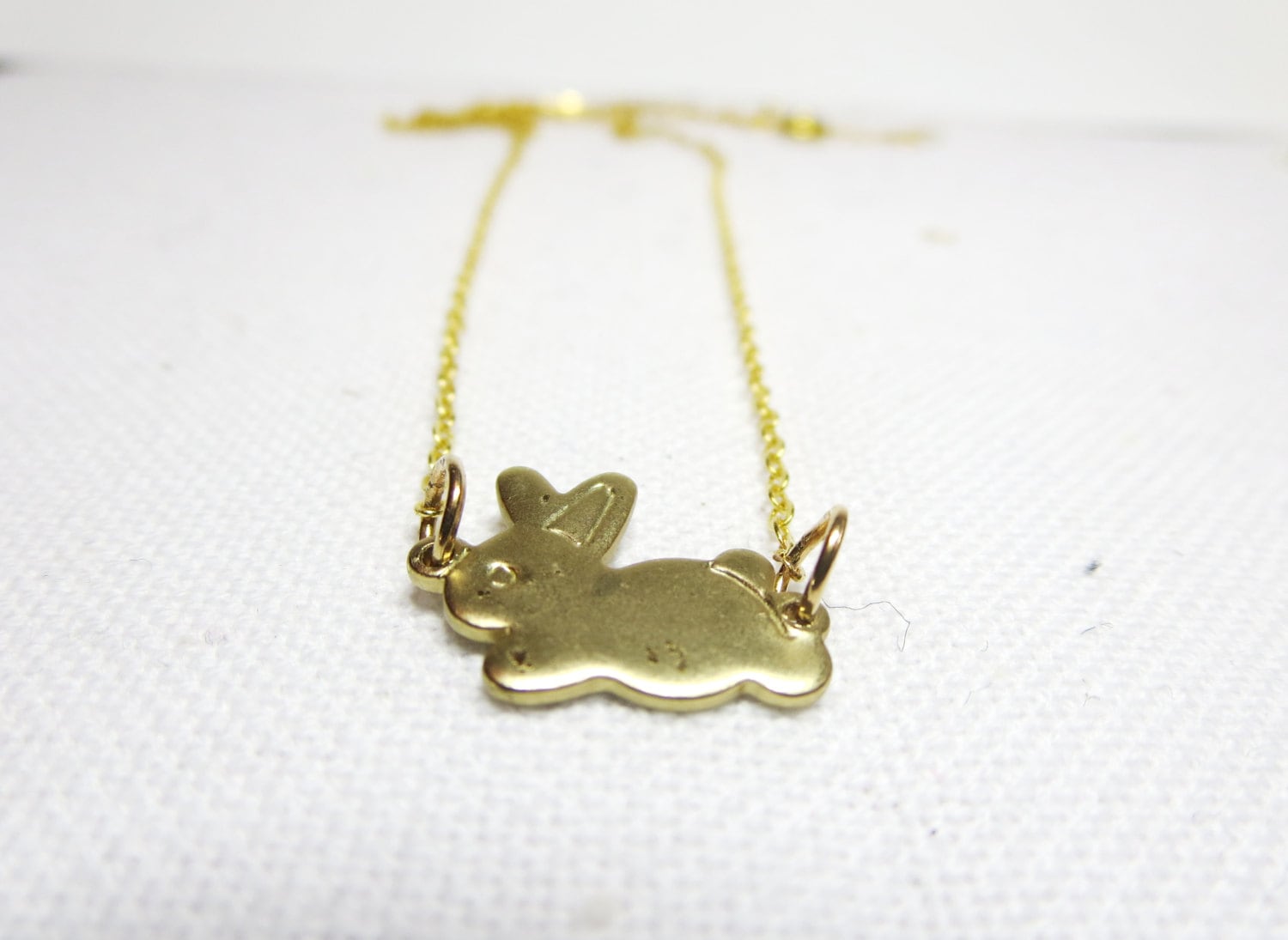 Bunny necklace Gold tone Bunny Necklace little Rabbit