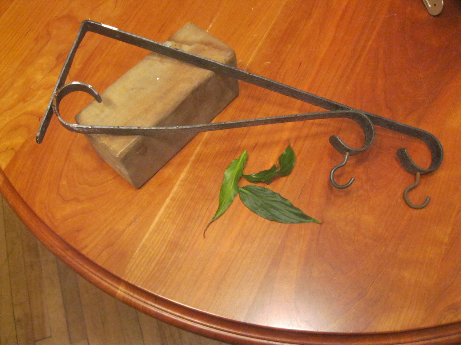 Double Plant Hanger / Wrought Iron Hanging Flower Hook