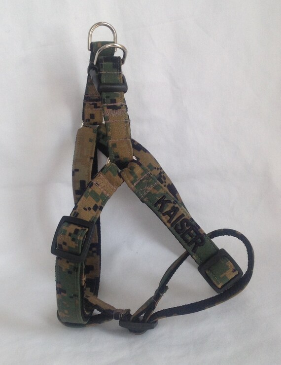 Military Step in Dog Harness Embroidered by chiwawagearharnesses