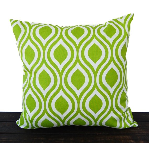 Throw pillow cover chartreuse lime green cushion cover pillow