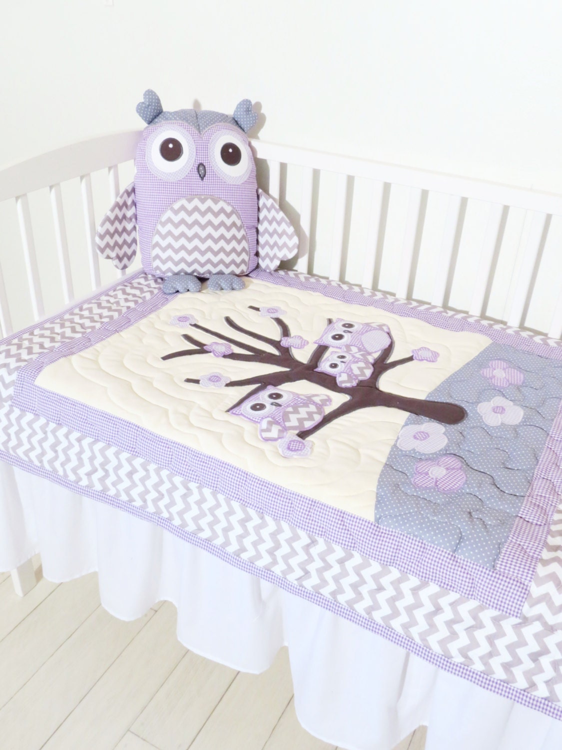 Organic Owl Quilt Baby Crib Bedding Kids Blanket Owl