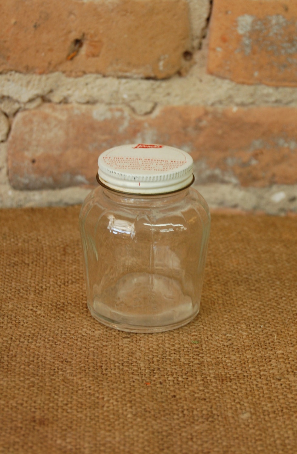 RESERVED Vintage French’s Mustard Small Glass Jar by maryandmarge