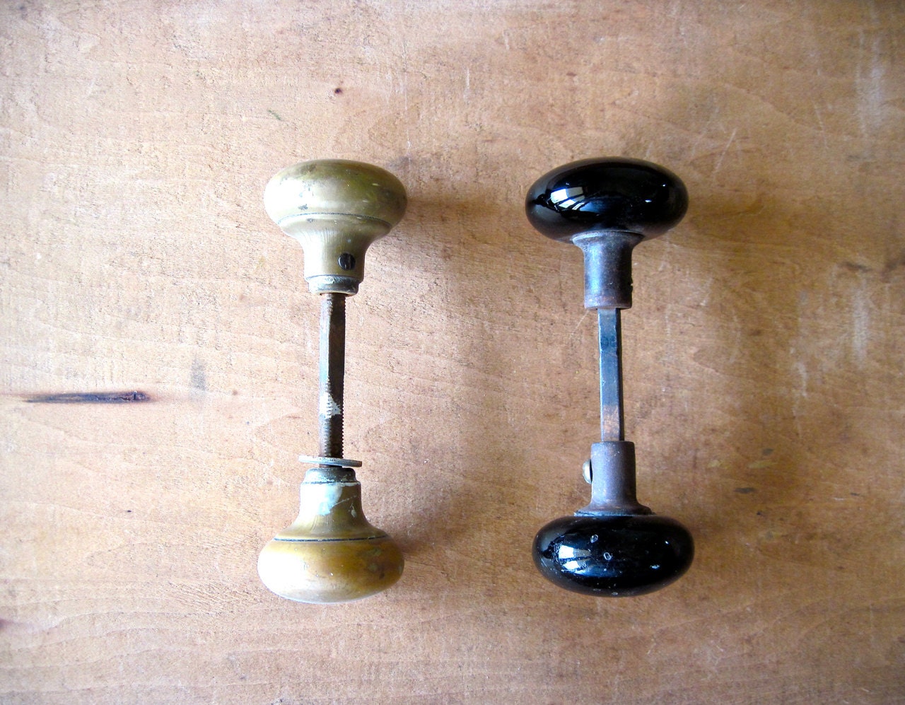 Vintage Brass Door Knob Industrial Door Knobs Black Door