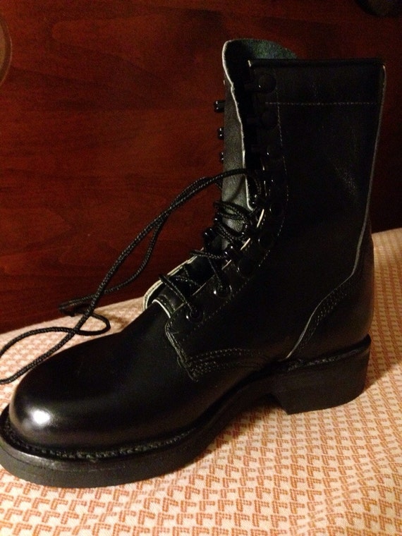 leather army boots women
