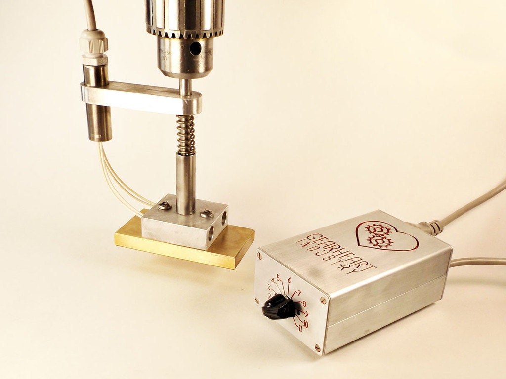 Drill Press Mount Electric Branding Iron 100 by GearheartIndustry