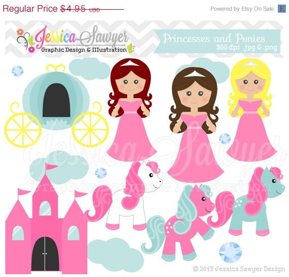 80% OFF - INSTANT DOWNLOAD, princess clip art, fairytale clipart, for commercial use, invitations, scrapbooking, design Il_570xn