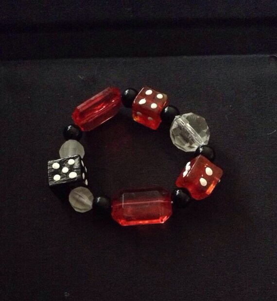 Items similar to Dice beaded bracelet on Etsy