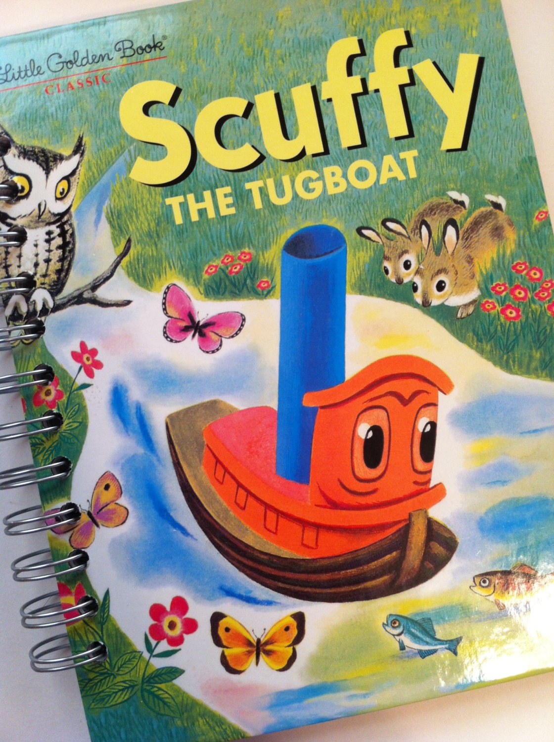 Scuffy The Tugboat Little Golden Book Recycled Journal