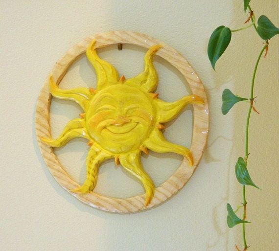 Items similar to Sun Wood Carving - Made to Order - Any style, Any ...