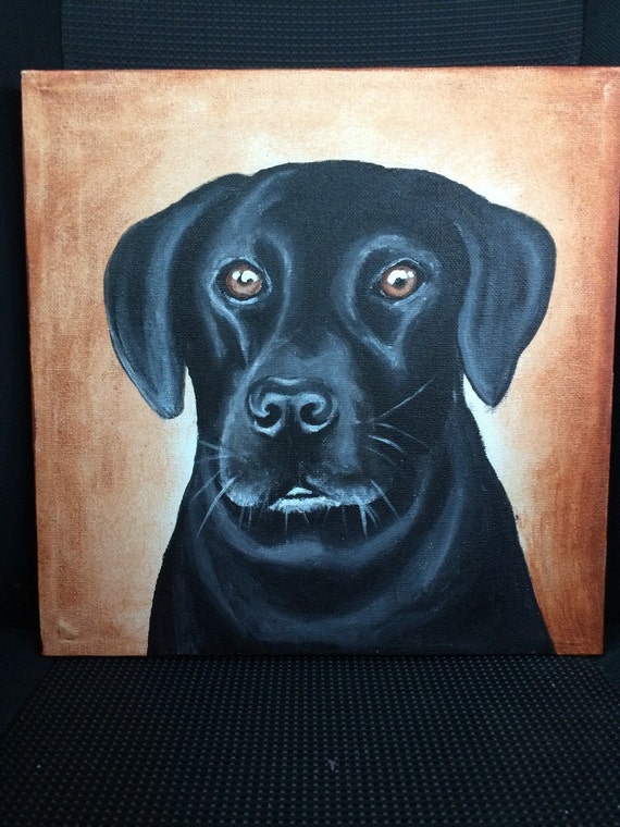 12" x 12" custom acrylic dog painting