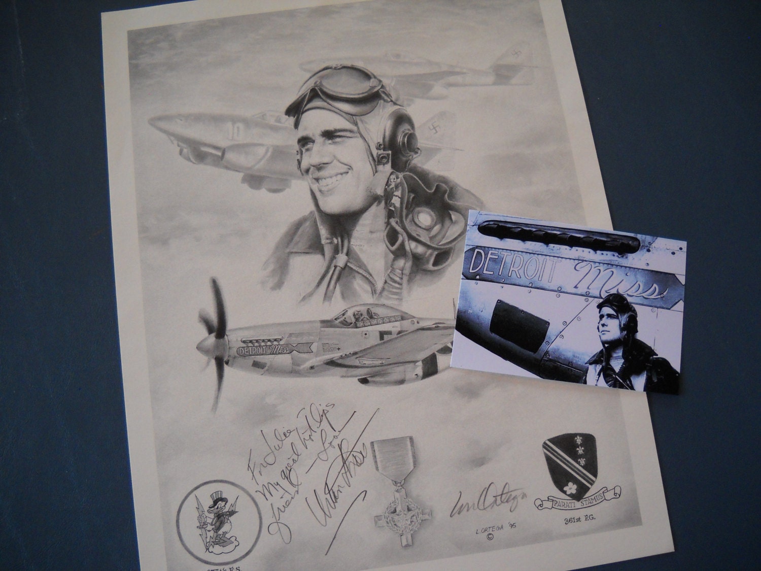 Urban Drew autograph Ben Drew P-51 ACE WW2 Distinguished